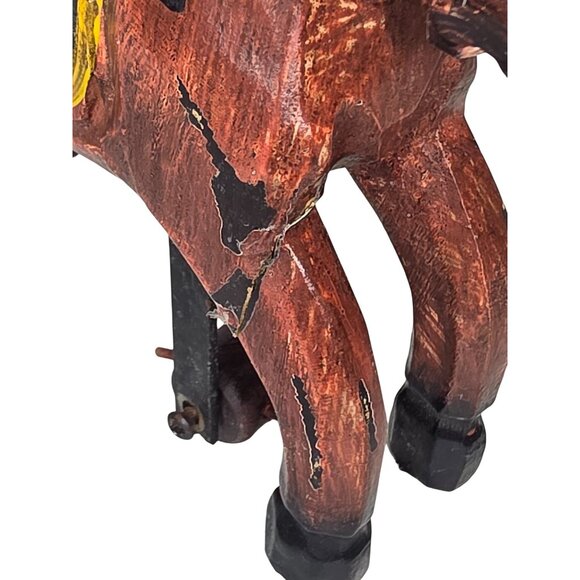 Vintage Wooden Horse Folk Art Style - Picture 7 of 7